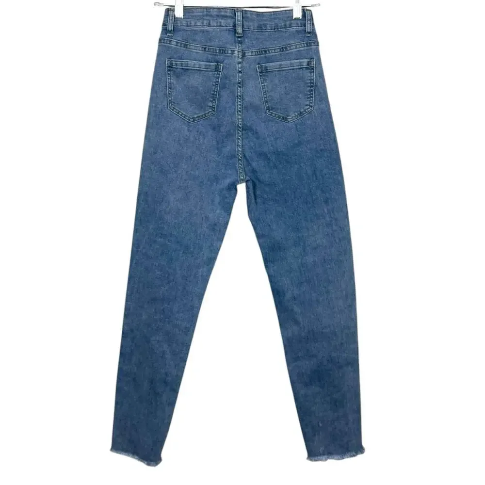 LC Lizette Collection Patchwork Jeans Denim Pants Women's Size 27 Y2K Streetwear - Picture 2 of 9
